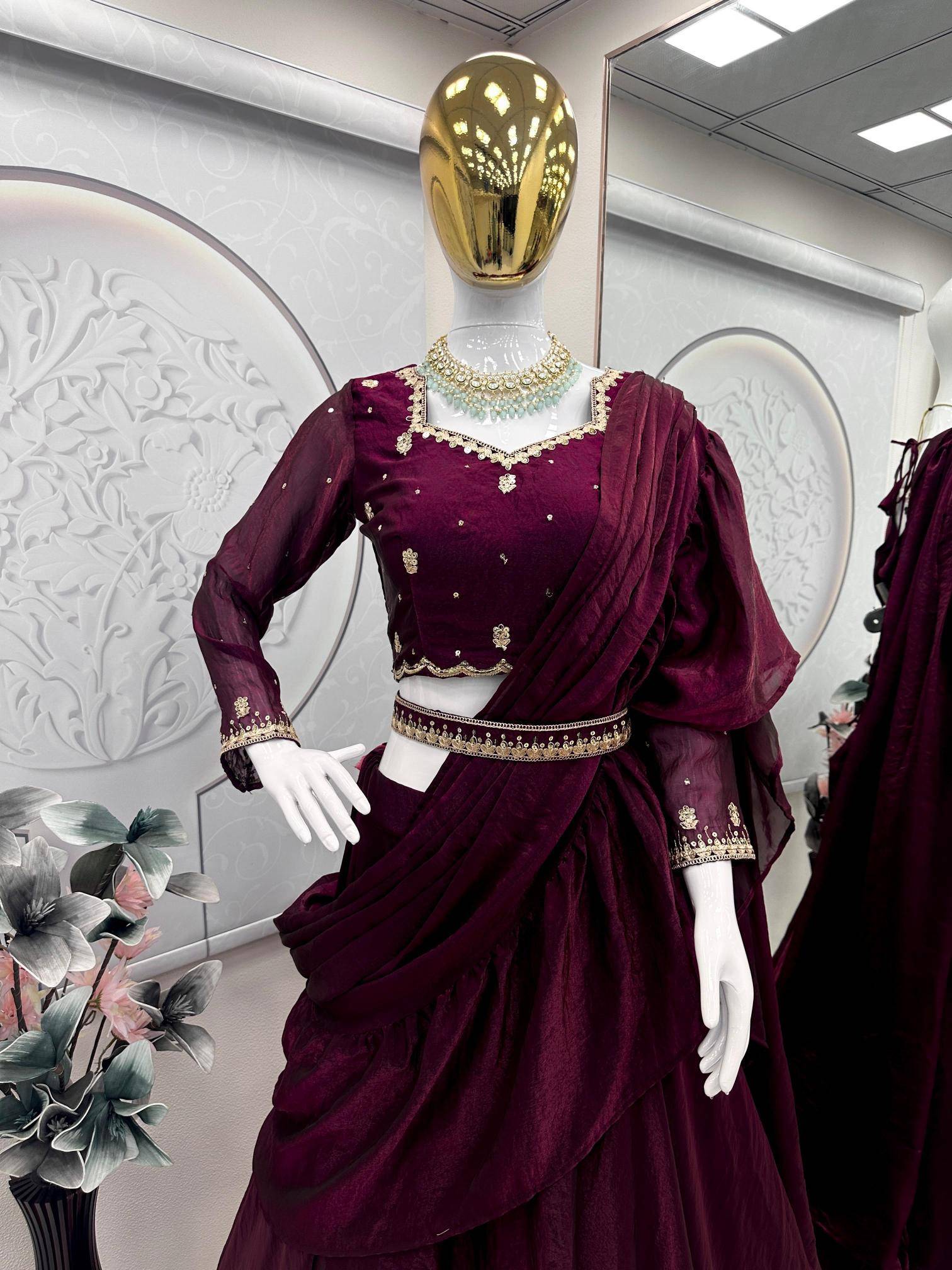 NEW Launching Designer Party Wear Fandy Silk Custom Lehenga choli vendors